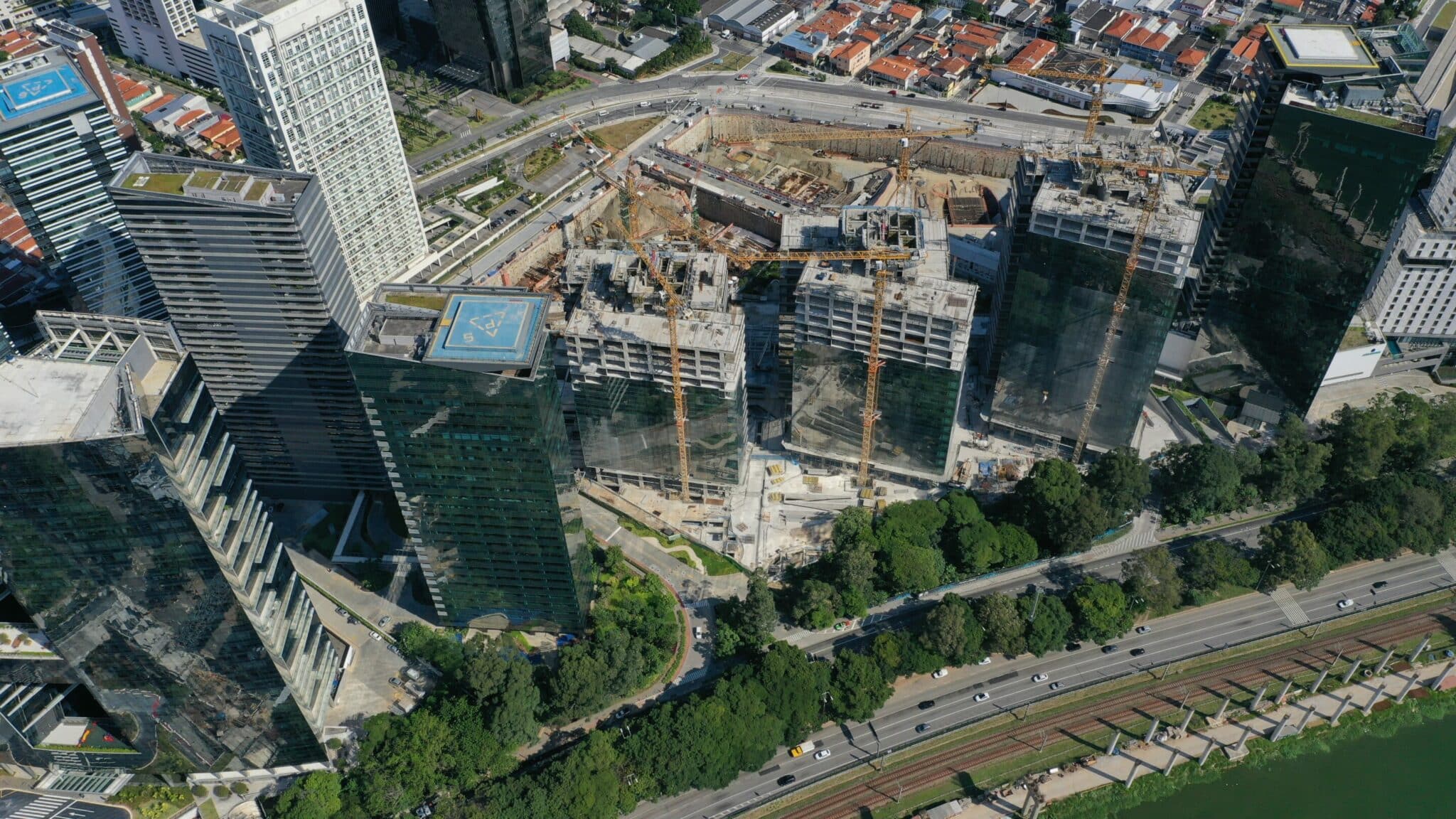 Image of buildings next to freeway