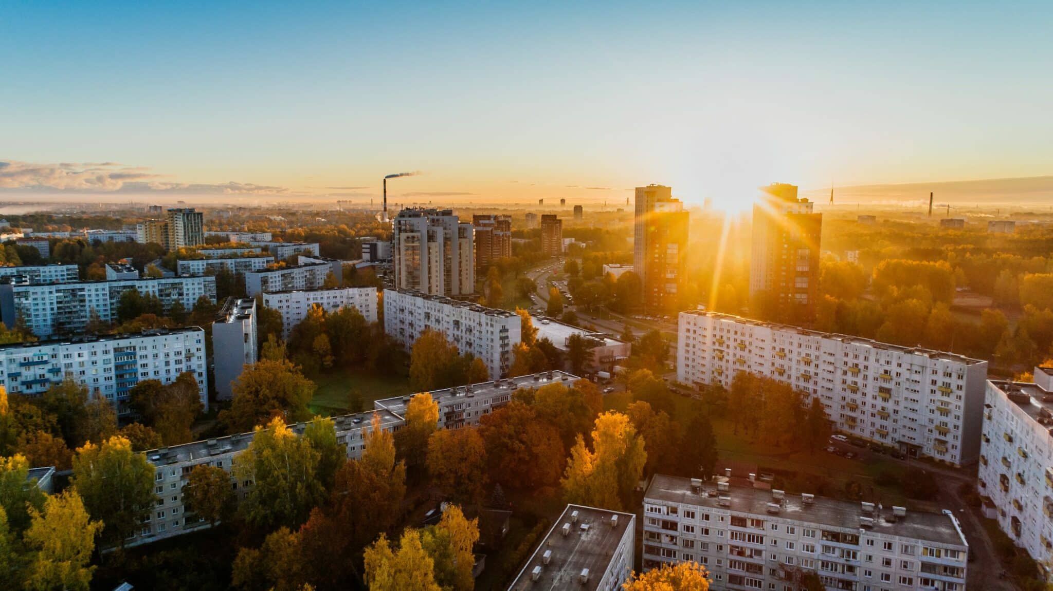 Image of buildings in fall
